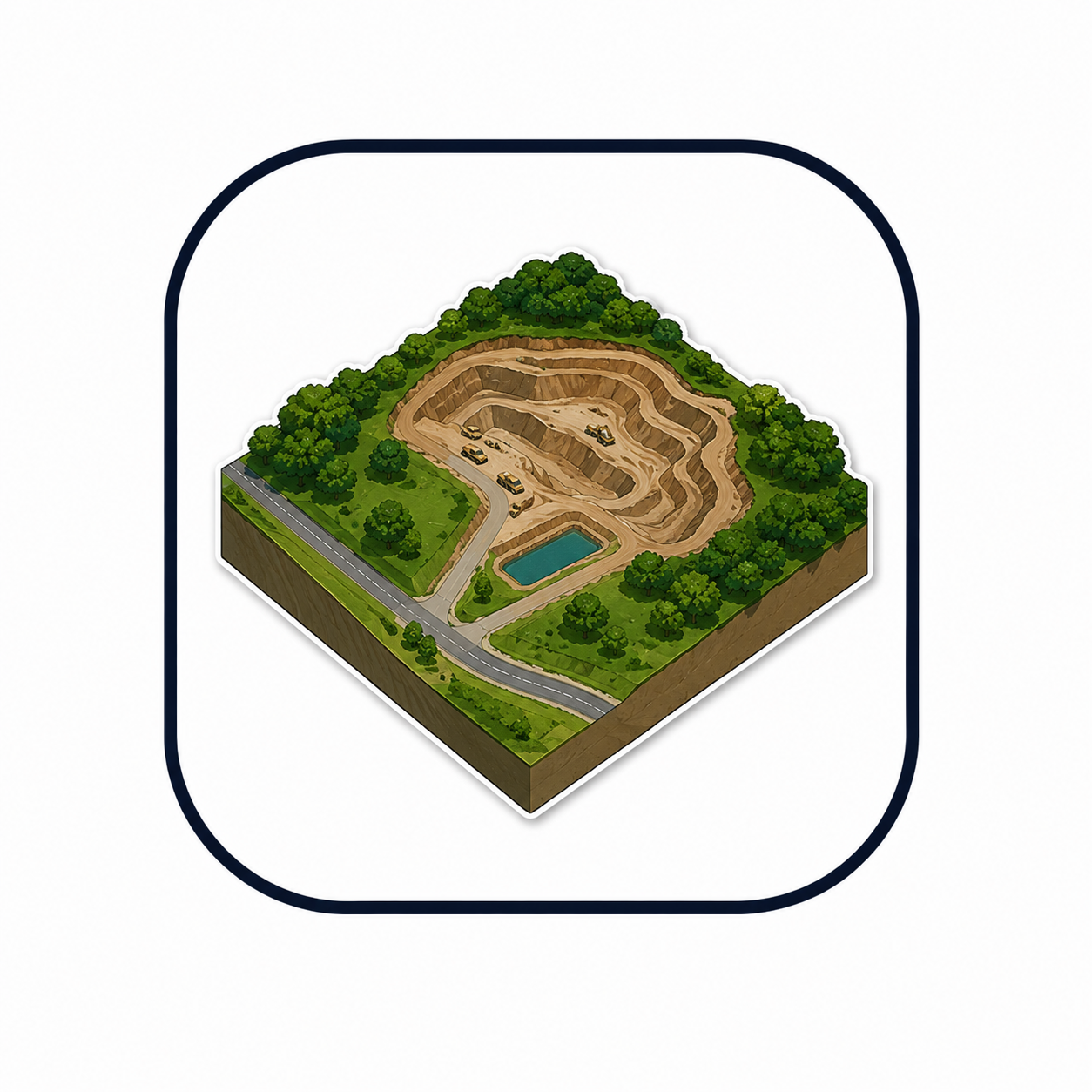 Ícone representando modelo 3D gerado por drone para topografia e engenharia.